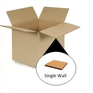 Fefco Style 0201 Glued Plain, Cardboard Box 18" x 18" x 30" - 457mm x 457mm x 762mm - Single Wall