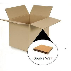 Fefco Style 0201 Glued Plain, Cardboard Box - 6" x 6" x 6" - 152mm x 152mm x 152mm - Double Wall