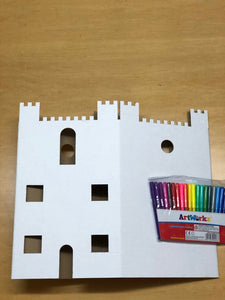 Cardboard Colouring Castle & 20 Coloured Felt Tip Pens